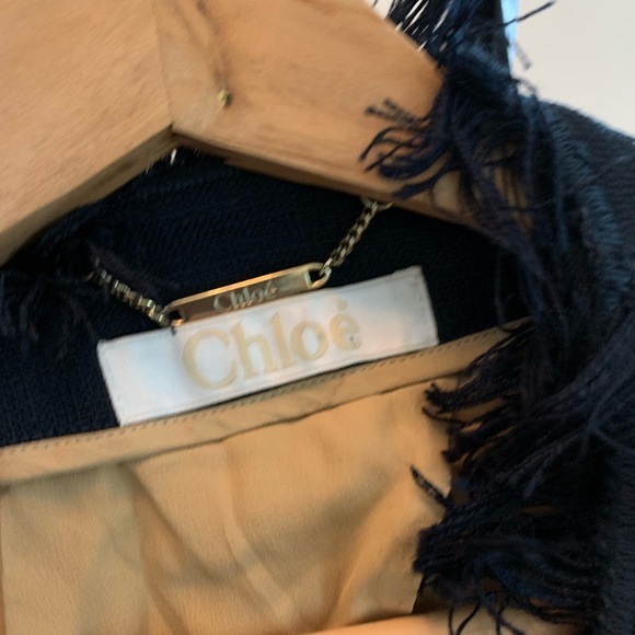 Chloe fringe jacket navy/black fringe size FR 38 - Picture 3 of 5